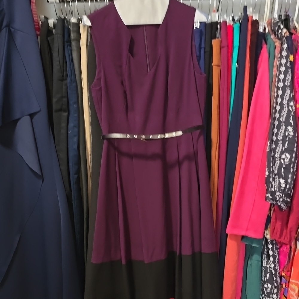 Elegant Purple Sleeveless Dress